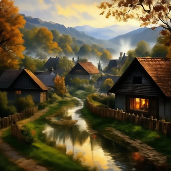 пейзаж деревни