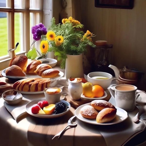 завтрак на столе