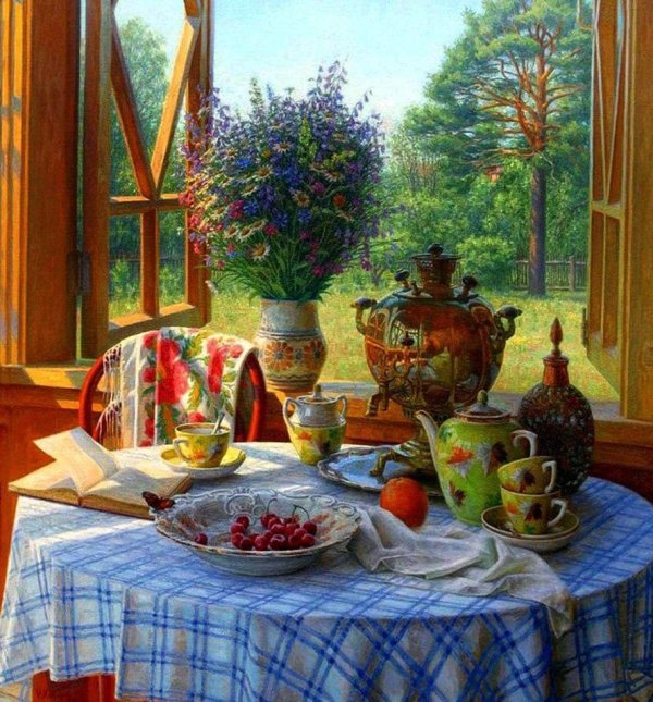 чаепитие на веранде