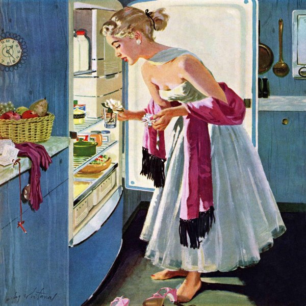 старый американский холодильник