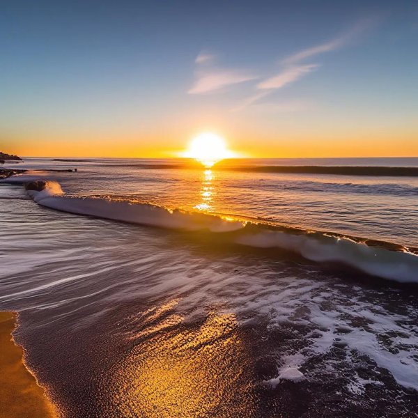 закат на пляже