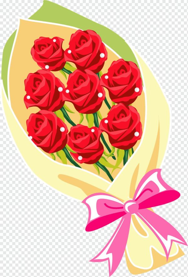 мультяшные букеты цветов