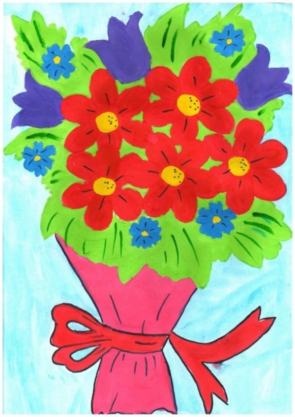 рисунки цветы для мамы