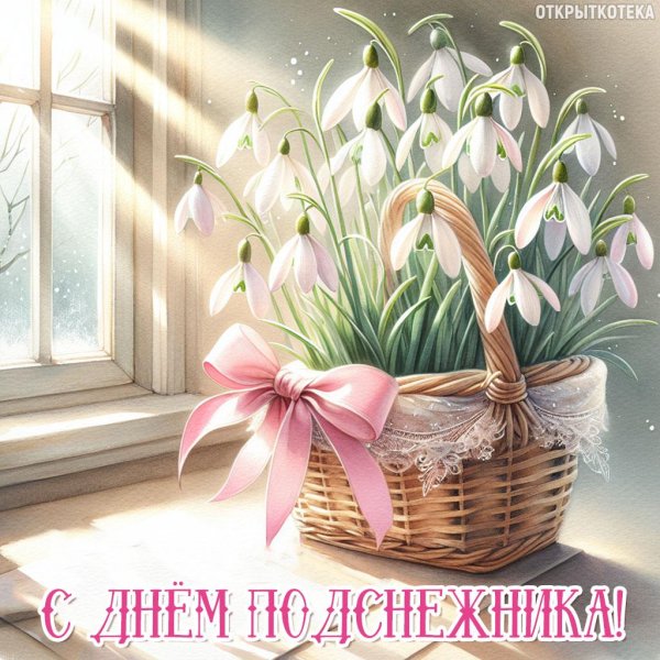 корзина с подснежниками