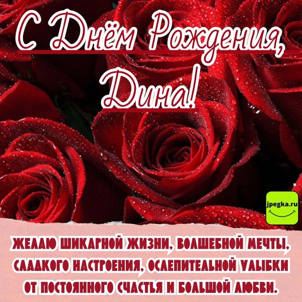 дина с днём рождения поздравления