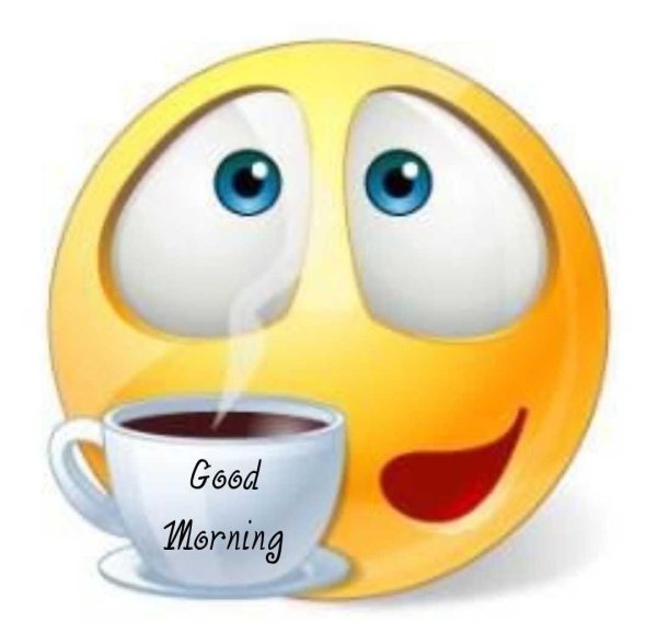 смайлик пьет чай