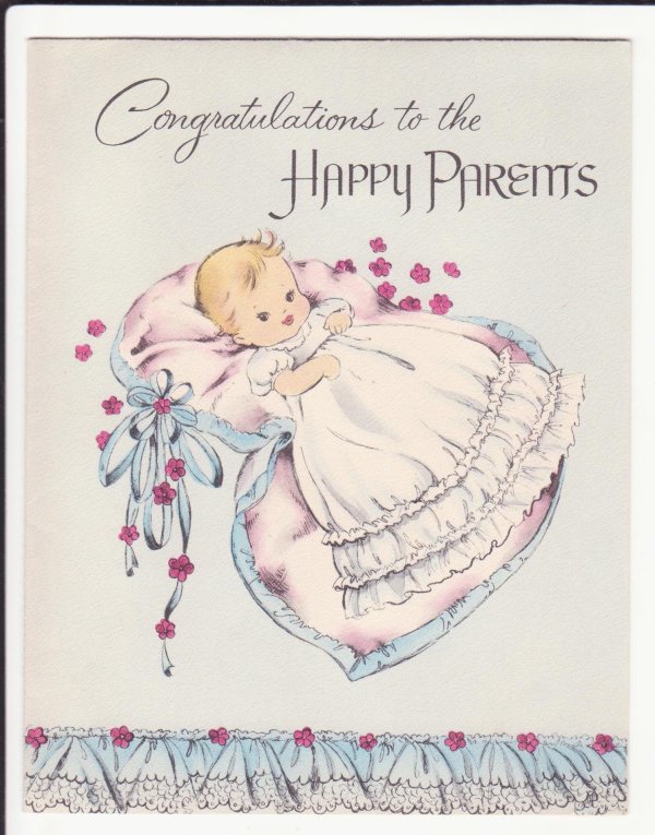 открытка с новорожденным