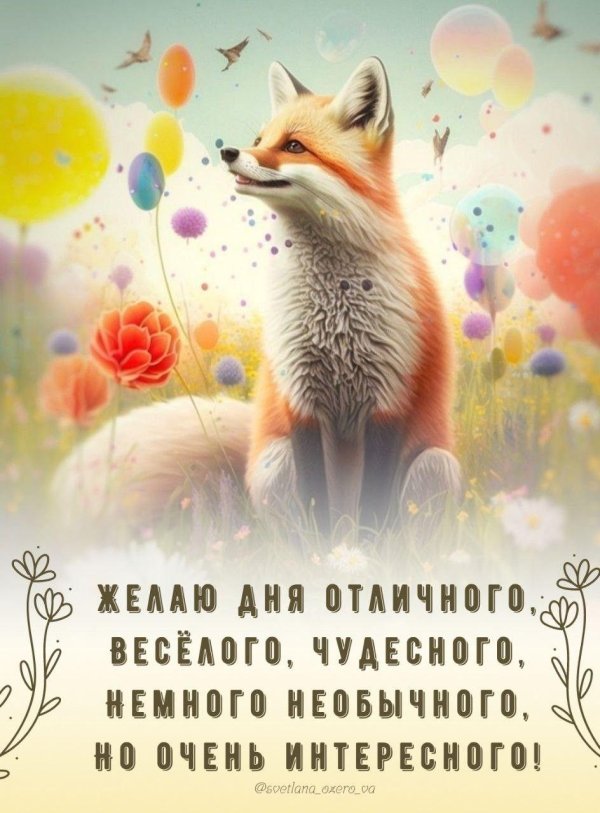 лиса открытка