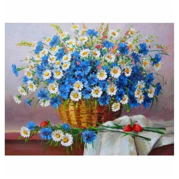 картина по номерам ромашка