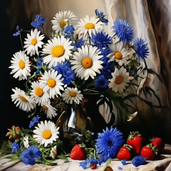 натюрморт с ромашками