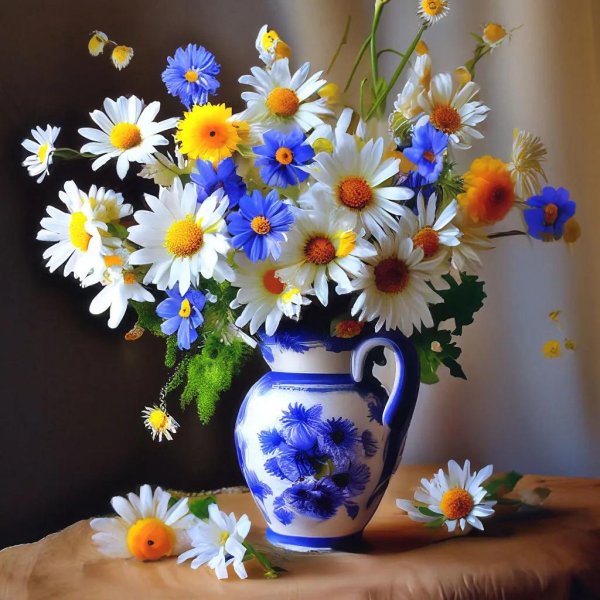 ромашка в вазе