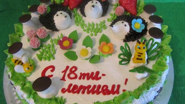 торт ежик золотой колос