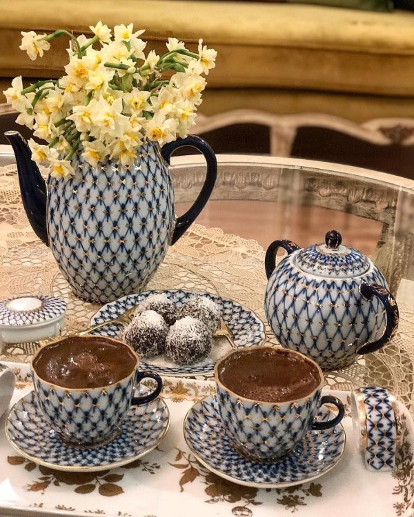 кобальтовая сетка императорский фарфоровый завод