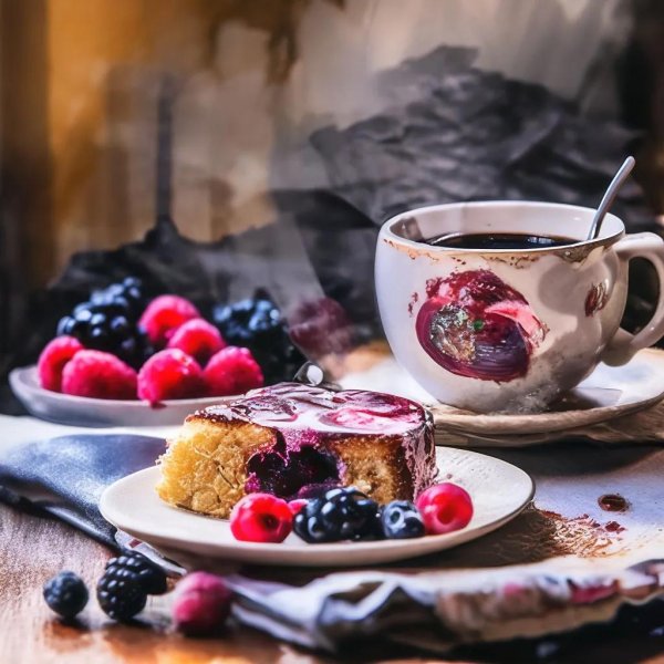 чай черничный пирог