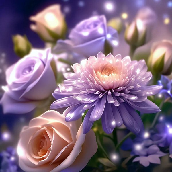 розы хризантемы