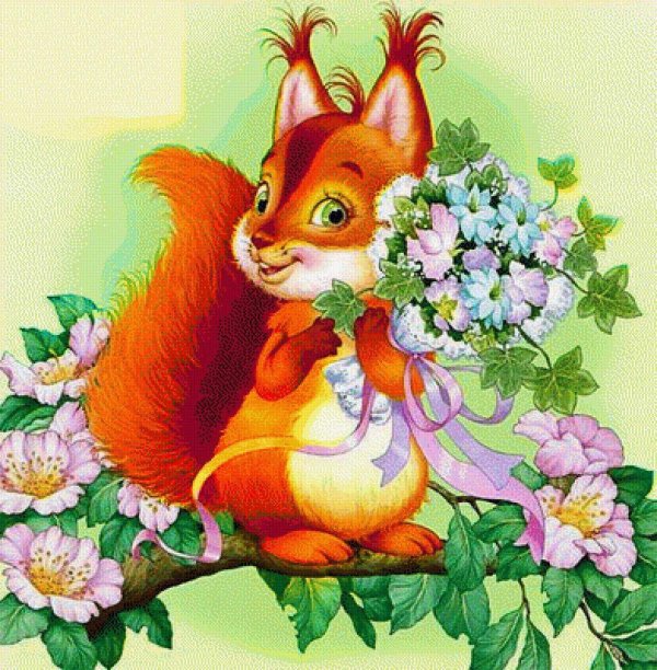 зверюшки с цветами