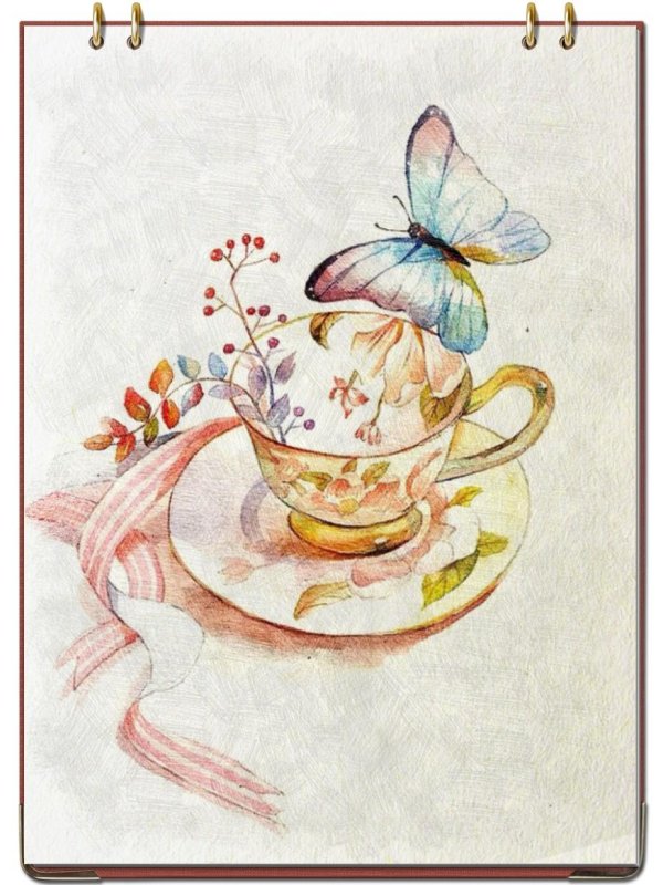 чашка акварелью