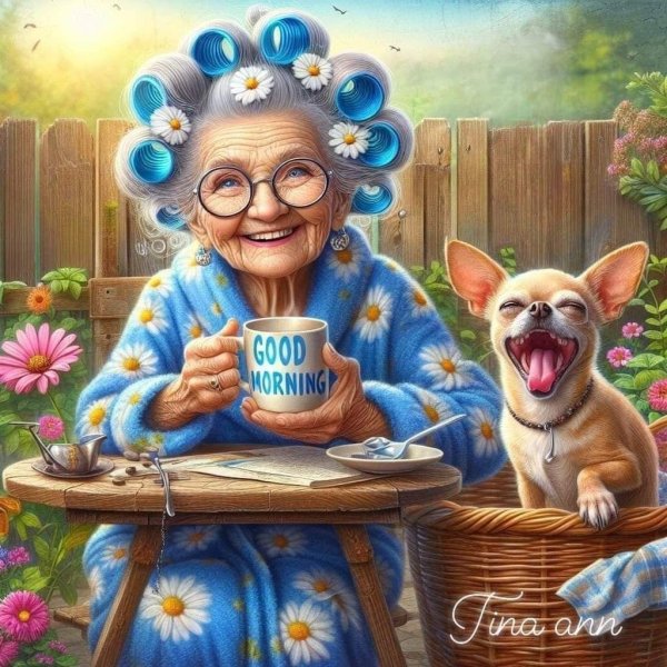 старушка рисунок