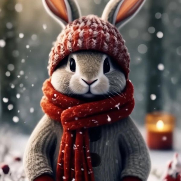 зайчик зимой