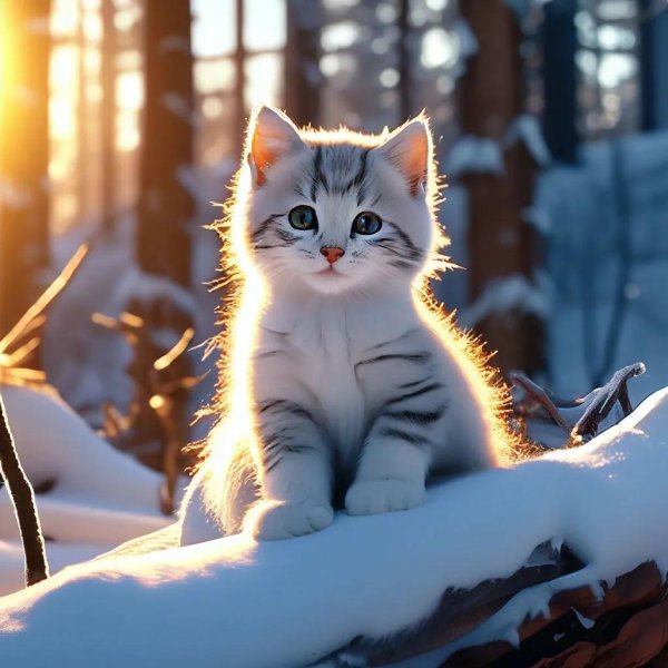 котенок зимой