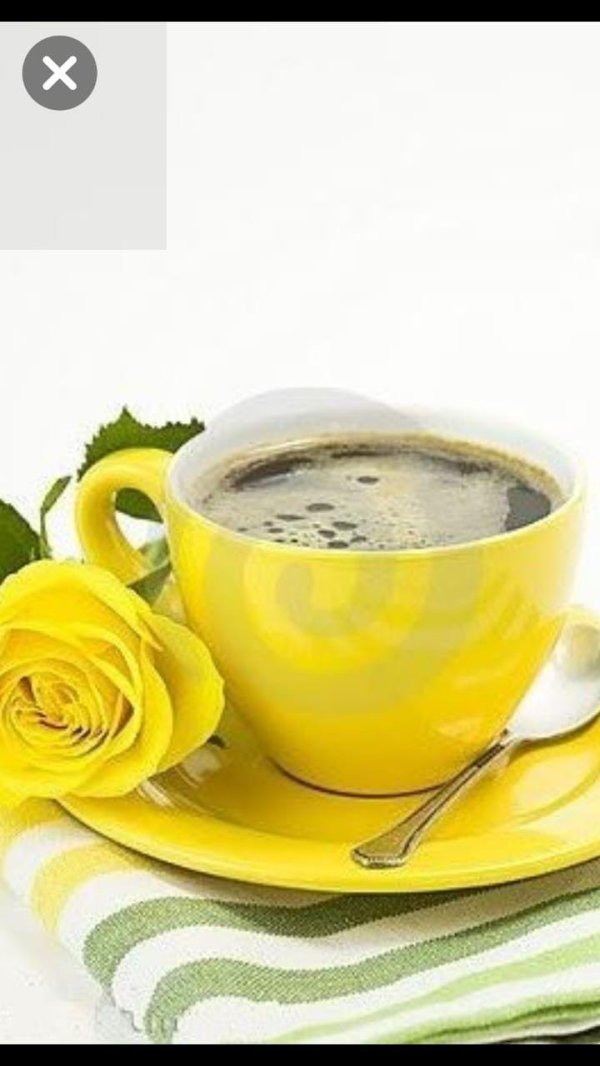 кофе и жёлтая роза