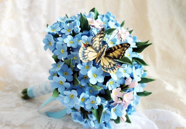 незабудка холодный фарфор