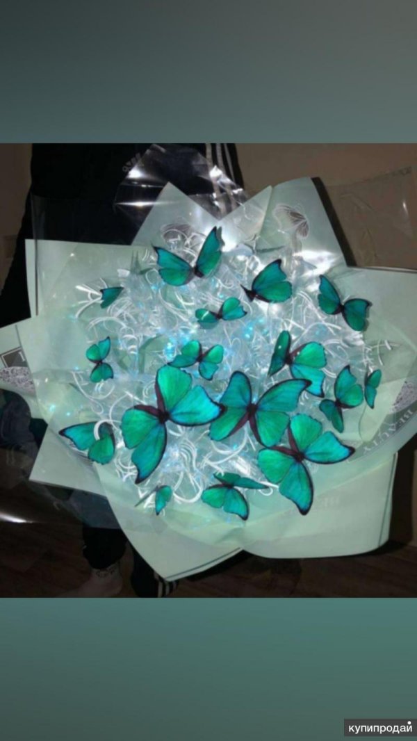 светящиеся букеты с бабочками