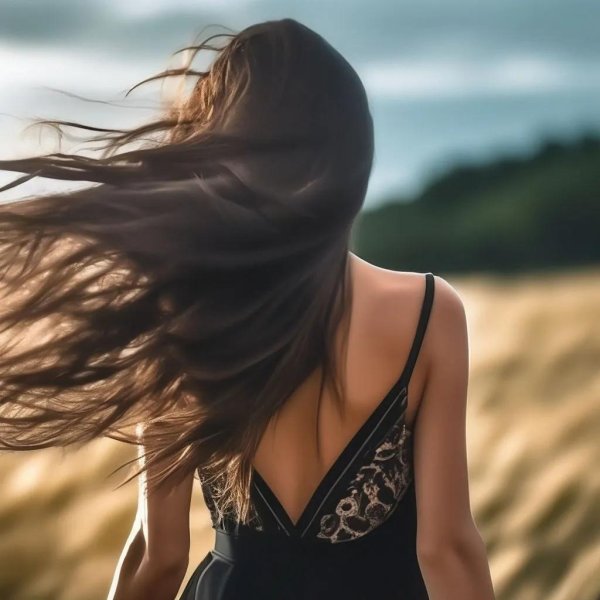 красивая девушка спиной