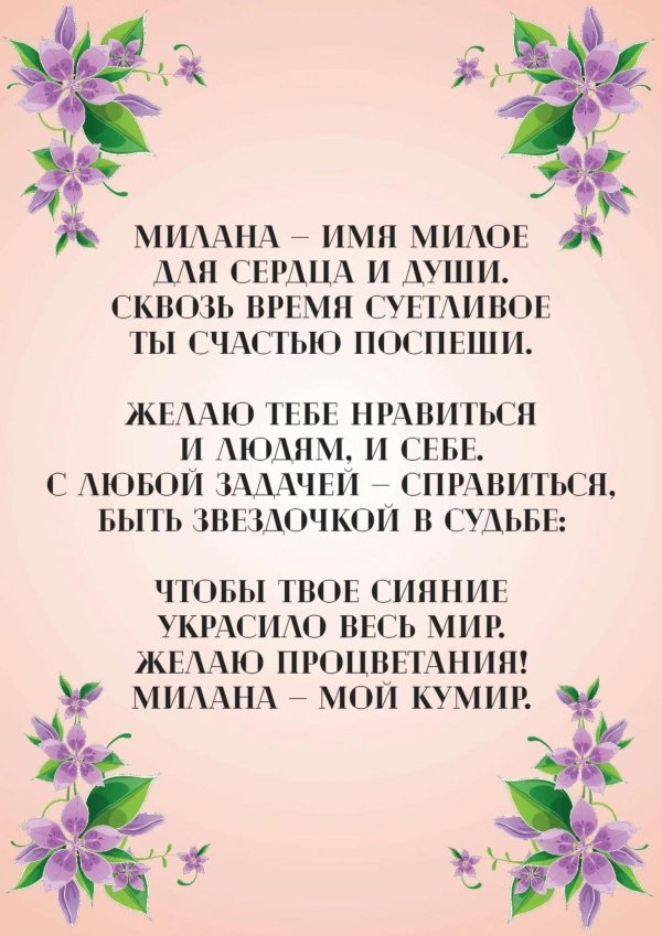 имена милана