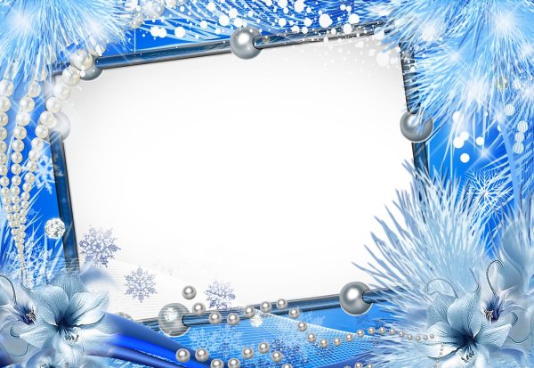 новогодняя рамка голубая