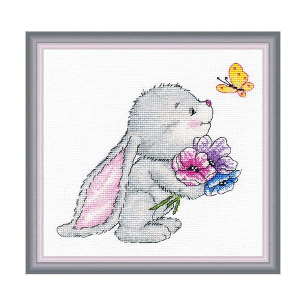 вышивка зайчика крестиком