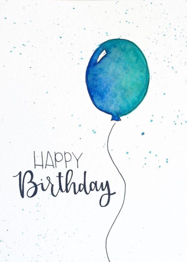 открытка на день рождения минимализм