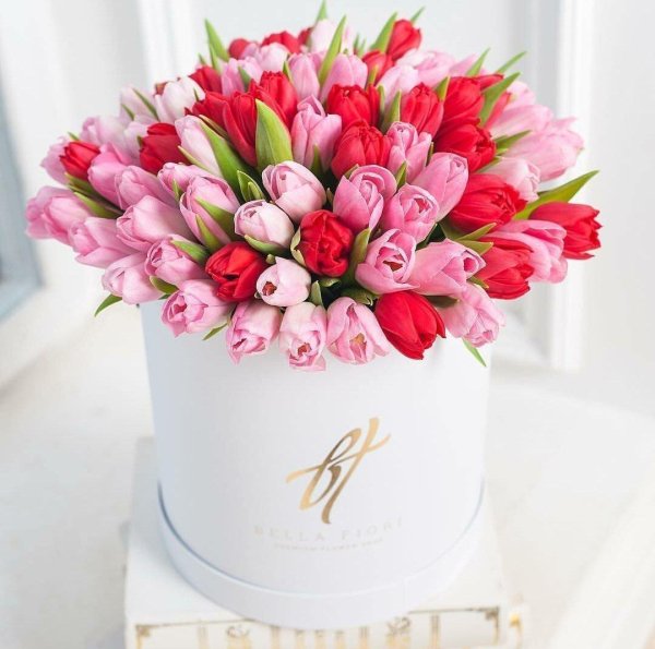 тюльпаны в коробке