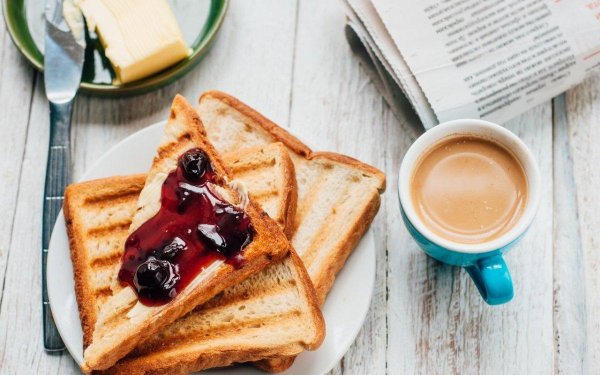 breakfast toast coffee