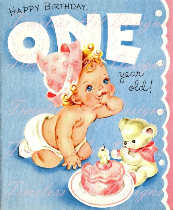 1 год открытка