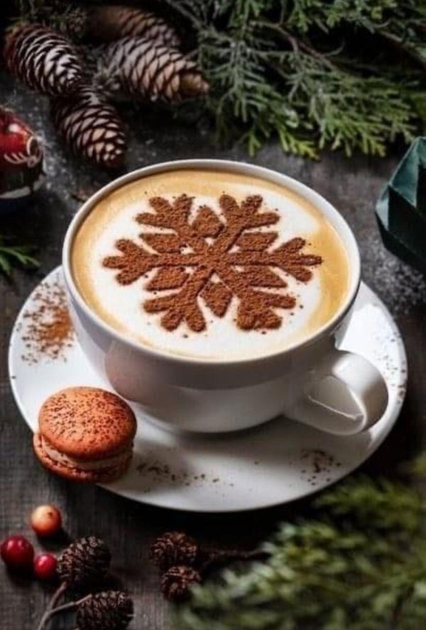 кофе и снежинки