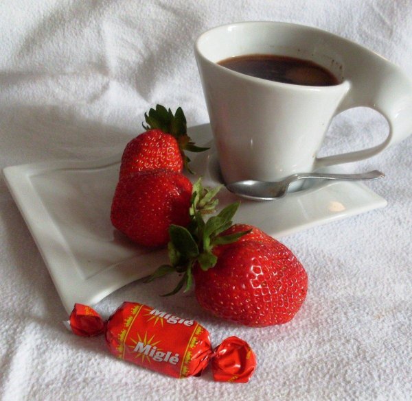 кофе с клубникой