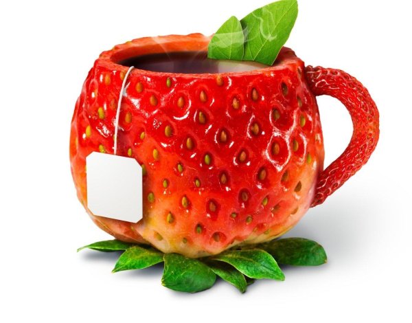 кружка керамика клубничка