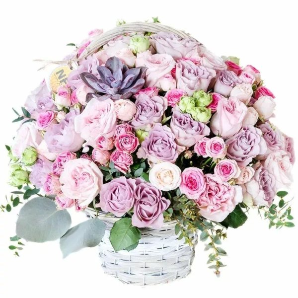 розы в корзине