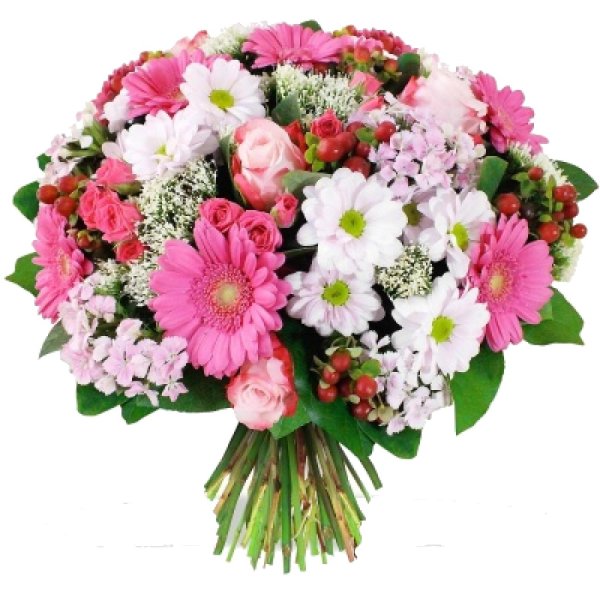 хризантемы герберы гиперикум гипсофила букеты