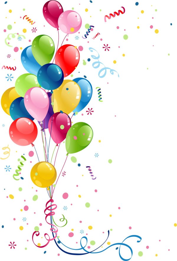 воздушные шары на прозрачном фоне