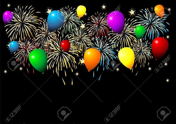 шарики и фейерверки