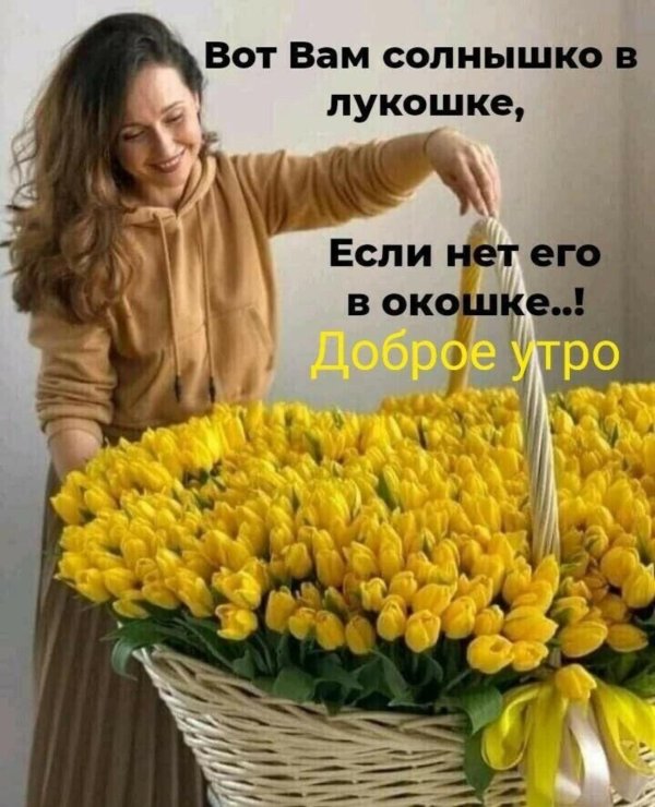 Доброе утро с нарциссами с надписями