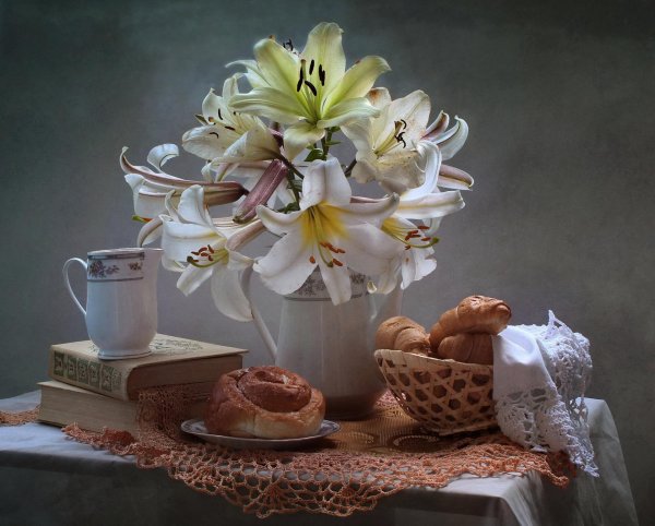 натюрморт букет лилий