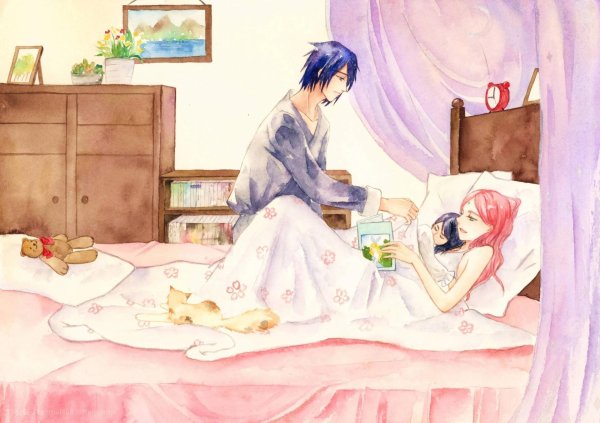 саске и сакура в постели