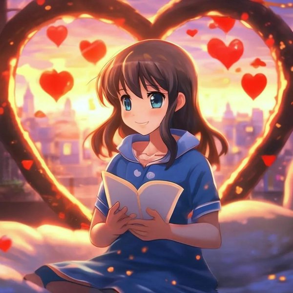 аниме показывает сердечко