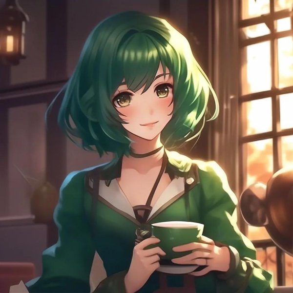 аниме зеленое