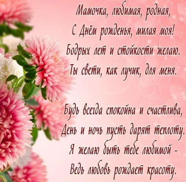 маме на день рождения поздравление