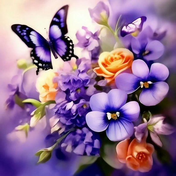 бабочки цветочки