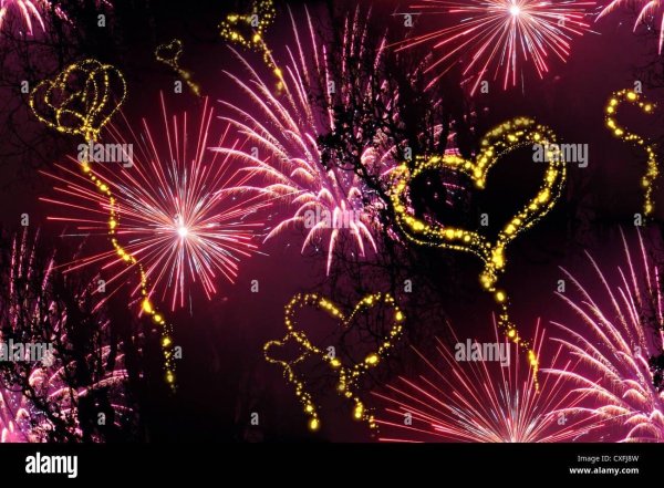 фейерверк сердце